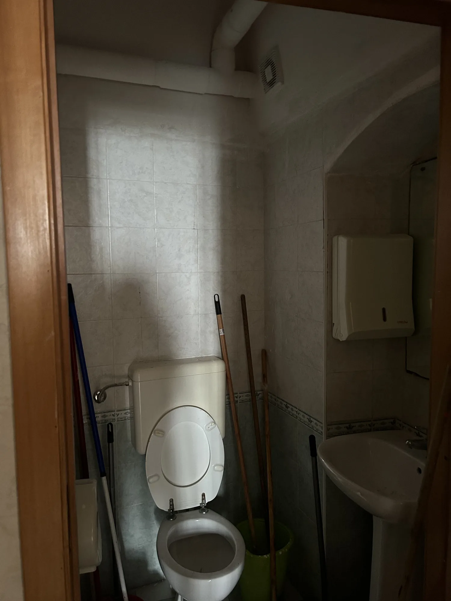 Toilets in existing layout, before renovation